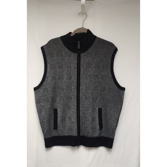 Cremieux Classics Sweater Vest Men’s Zip Front Color Black Size XL - Picture 3 of 8